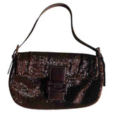 Fendi baguette brown glitter handbag