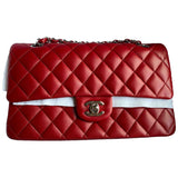 Chanel timeless/classique red leather handbag