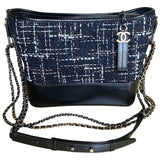 Chanel gabrielle black tweed handbag