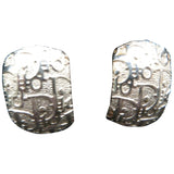 Dior dior oblique silver metal earrings