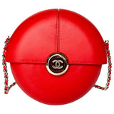 Chanel red leather handbag
