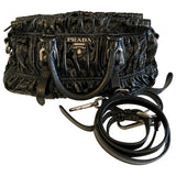 Prada black patent leather handbag