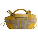Prada yellow wicker handbag