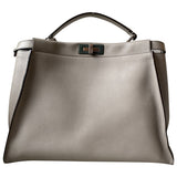Fendi peekaboo grey leather handbag