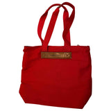 Lancel red cotton handbag
