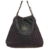 Chanel black leather handbag