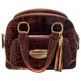Lancel adjani brown leather handbag