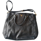 Prada black leather handbag
