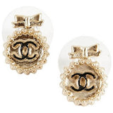 Chanel cc gold metal earrings