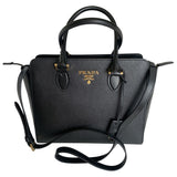 Prada esplanade black leather handbag