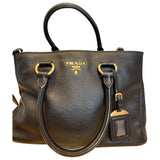Prada saffiano  black leather handbag
