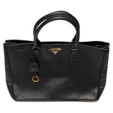 Prada saffiano  black leather handbag