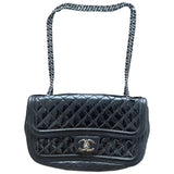 Chanel black patent leather handbag