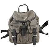 Prada grey cloth backpacks