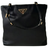 Prada black silk handbag