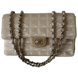 Chanel timeless/classique beige cloth handbag