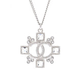 Chanel cc silver metal necklaces