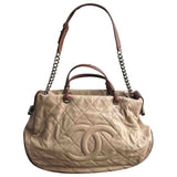 Chanel  Ecru Leather Handbag
