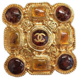 Chanel cc gold metal pins & brooches
