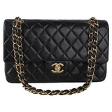 Chanel timeless/classique black leather handbag