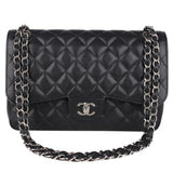 Chanel timeless/classique black leather handbag