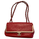 Chanel red leather handbag