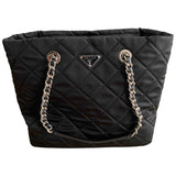 Prada tessuto  black cloth handbag
