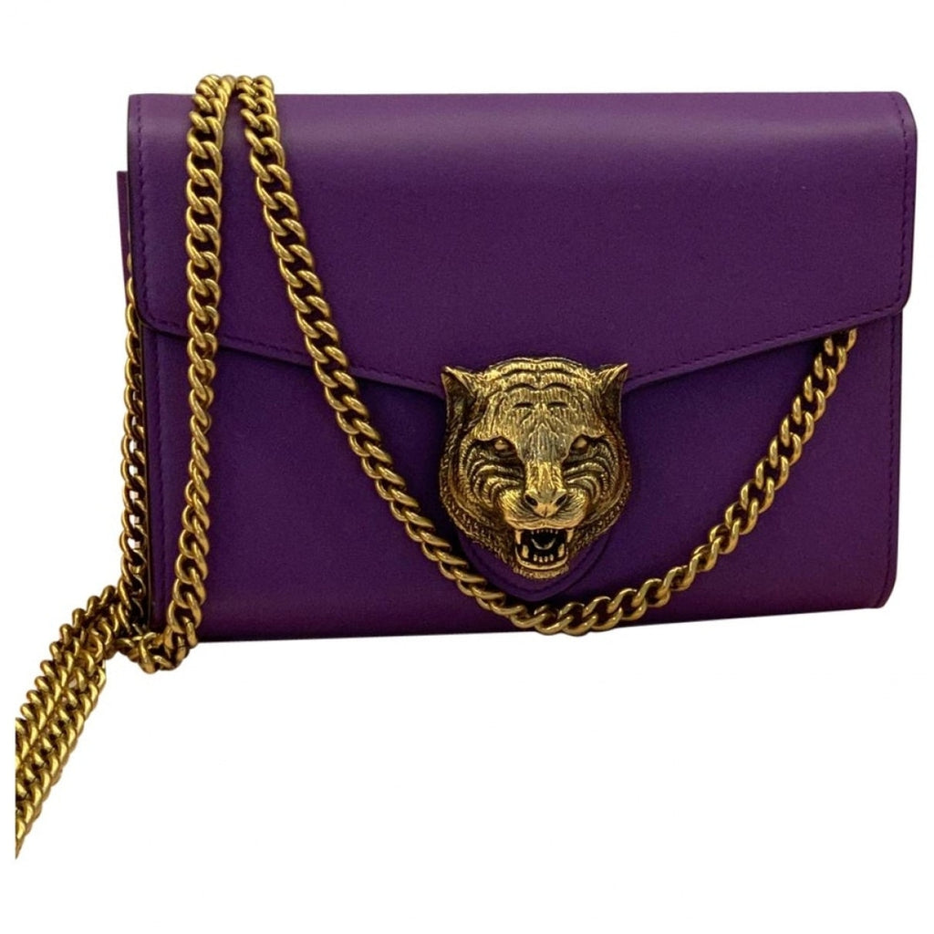 Gucci animalier purple leather clutch bag – Luxify Marketplace