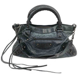 Balenciaga first navy leather handbag