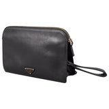 Prada black leather clutch bag