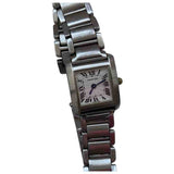 Cartier tank française silver steel watch
