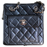 Chanel black leather handbag