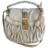 Miu Miu matelassé beige leather handbag
