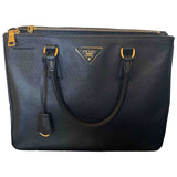 Prada galleria black leather handbag