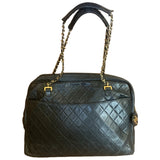 Chanel black leather handbag
