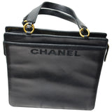 Chanel black leather handbag