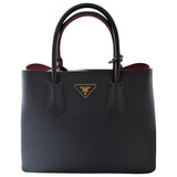 Prada double black leather handbag