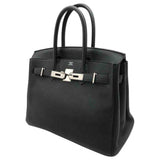 Hermès birkin 30 black leather handbag