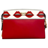 Prada esplanade red leather handbag