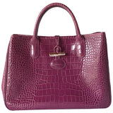 Longchamp roseau purple leather handbag