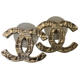 Chanel cc gold metal earrings