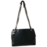 Chanel black leather handbag
