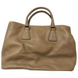 Prada double camel leather handbag