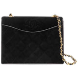 Chanel timeless/classique black suede handbag