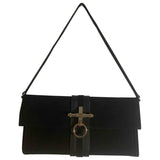Givenchy obsedia black suede clutch bag