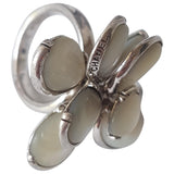 Chanel camélia white silver rings