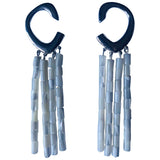 &  Stories silver metal earrings
