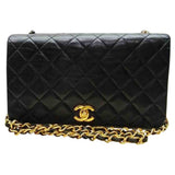 Chanel timeless/classique black leather handbag