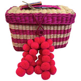 Nannacay pink wicker handbag