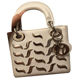 Dior lady dior white leather handbag